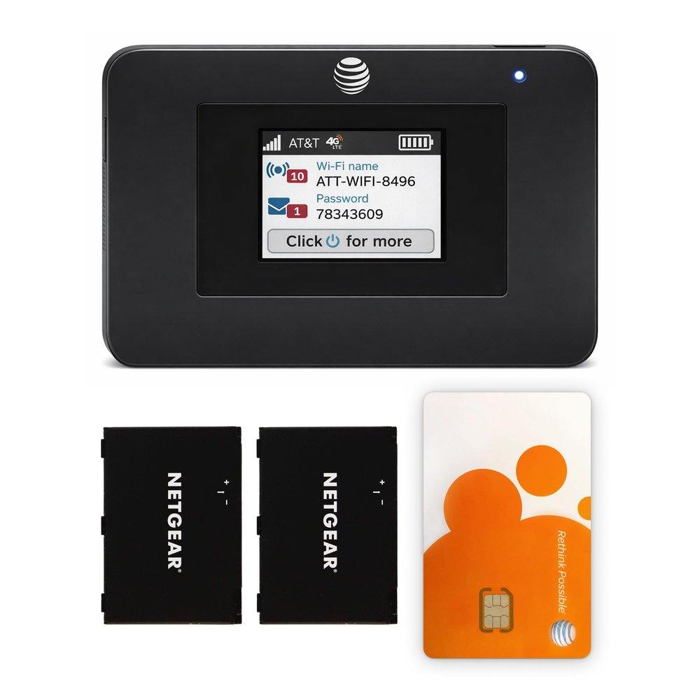 AT&T Unite Express 4G LTE Mobile Hotspot, AC797-100NAS, AirCard 797 Wi-Fi 5 Cellular Wireless Router, LTE Cat-13 Internet Speeds up to 400Mbps, Perfect for Travel & Work, EVDO-LINK Bundle