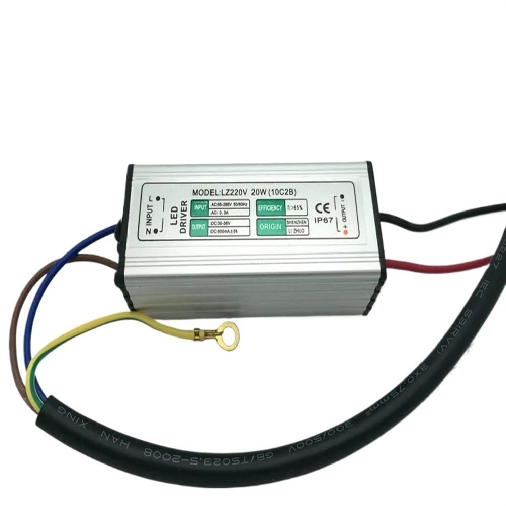 HKRVPXD 20W Floodlight LED Driver IP65 Waterproof floodlight Lighting AC 90V-265V Output DC30-36V 600mA