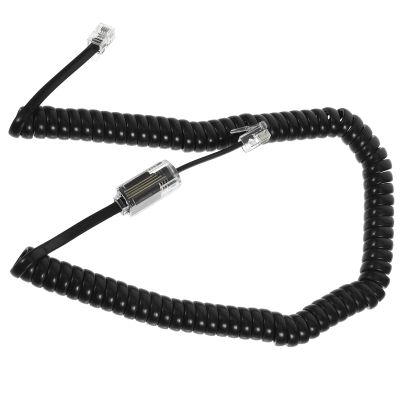 OKUMEYR Telephone Cord Detangler and Retractable Line Cable Set for Landline Phones, 4P4C Rj9/Rj10/Rj22 Connectors, Anti-Tangle Black Phone Cords for Home and Office Use