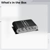 wkao Compact Digital Power Amplifier 2.1 Channel HiFi Stereo, Subwoofer with Treble/Bass Control, RCA/Aux Inputs, Sleek Silver/Black Design view 2