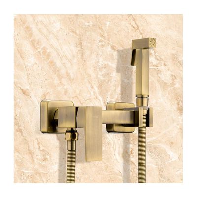 RWYRBNSL Sprayer Brass Handheld Shower Set Toilet Sprayer Cold Hot Water Mixer Square Shower Spray, for Bathroom