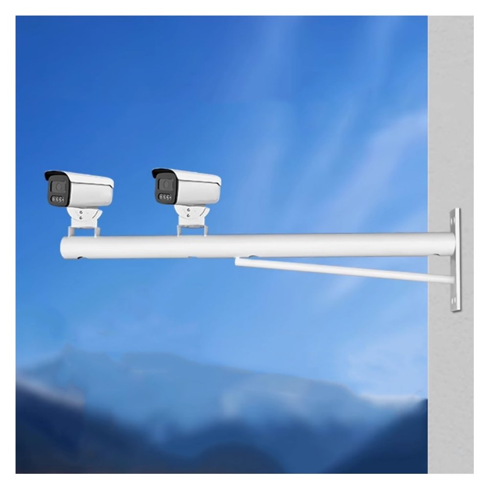 2 Installation Methods Universal CCTV Poles with Expansion Screws, Wall-Mounted Security Camera Mounting Pole, 1.6-6.6ft Commercial Surveillance Pole(White-B,0.5m-19 7/10in)