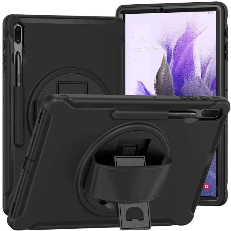 360 Rotation Hand Strap Stand Cover Suitable for Samsung Galaxy Tab S10 Ultra 14.6inch 2024 Shockproof PC Armor Tablet Case