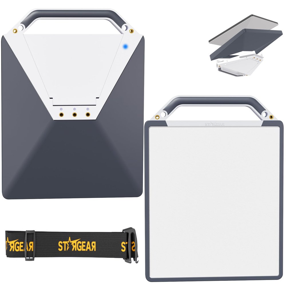 Starlink Mini Protective Cover Case, Portable Protector with 7 1/4"-20 Nuts for DIYer-friendly to Expand as Starlink Mini Mount Silicone Cover with Sturdy Handle Shoulder Strap for Satellite Dish-Grey