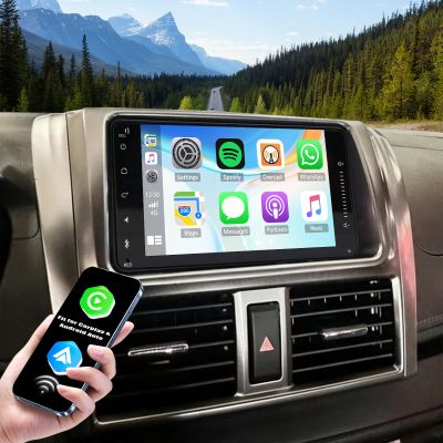 7'' Vertical Screen Radio for Toyota Yaris Vios 2014 2015 2016 2017 with Wireless CarPlay Android Auto, Touch Screen Car Audio Receiver with Bluetooth GPS WiFi AHD Backup Camera Mic