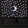 100 Stars & 1 Moon Blue Glow in the Dark Stars, Blue Glowing Wall Stickers with Adhesive Pads, Plastic Luminous Fluorescent 3D Glowing Star for Kids Room Decor view 2