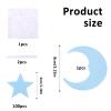 100 Stars & 1 Moon Blue Glow in the Dark Stars, Blue Glowing Wall Stickers with Adhesive Pads, Plastic Luminous Fluorescent 3D Glowing Star for Kids Room Decor view 3