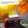ciciglow Hand Crank Emergency Radio, AM FM Portable Solar Weather Radio with LED Flashlight and SOS Alarm for Outdoor Camping Hiking (Red) view 3