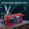 ciciglow Hand Crank Emergency Radio, AM FM Portable Solar Weather Radio with LED Flashlight and SOS Alarm for Outdoor Camping Hiking (Red) view 4