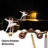 3X25 Opera Glasses Theater Binoculars with Handle and Chain, White view 2
