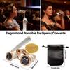 3X25 Opera Glasses Theater Binoculars with Handle and Chain, White view 3
