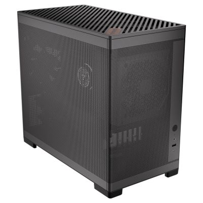 Okinos MiniArt 4 Micro ATX PC case, 2x120mm Reverse 3 Pin Fans & 1x120mm 3 Pin Fan Pre-Installed, 240mm Radiator Support, Compact MATX Case, Front Mounted PSU, MiniArt Series Black
