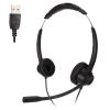 Pengcadent H390D USB Telephone Headset, Binaural Noise Reduction Business Headphone with Microphone, Comfortable Corded Call Center Earphone for Office Customer Service and Telemarketing view 1
