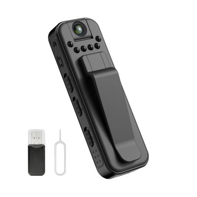 Ahheyie Mini Body Camera with Night Vision, 1080P Visible Wearable Back Clip Bodycam, 180 Rotatable Lens Portable Camcorder for Office, Guard, Travel