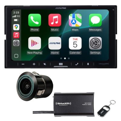 Alpine iLX-W770-M 6.75" Shallow Chassis Double-DIN Capacitive Touchscreen Digital Multimedia Receiver with SiriusXM Tuner and Back-Up Bullet Camera