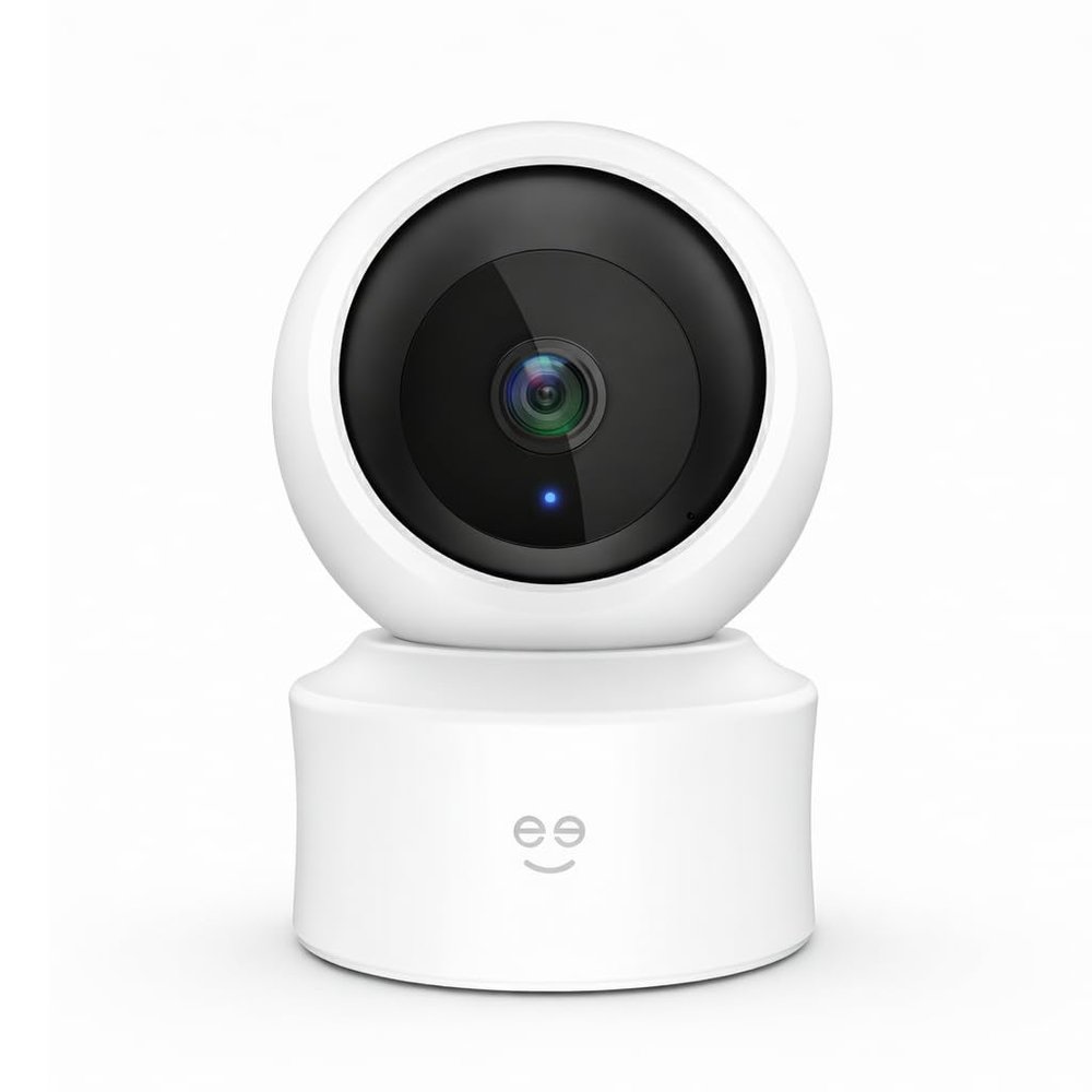 Geeni Scope Ultra 2K 360 Smart Indoor Camera, 1440p HD Auto-Tracking, Dual Band WiFi 2.4GHz 5GHz, Alexa & App Control, Wall Mountable, White