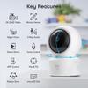 Geeni Scope Ultra 2K 360 Smart Indoor Camera, 1440p HD Auto-Tracking, Dual Band WiFi 2.4GHz 5GHz, Alexa & App Control, Wall Mountable, White view 2