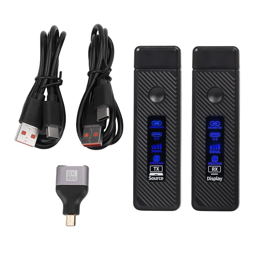 GOWENIC Upgraded Wireless HDMI Transmitter and Receiver, Plug and Play Portable 2.4G 5G Wireless HDMI Extender Kit, Video and Audio to Monitor from PC Projector TV Box (Black)
