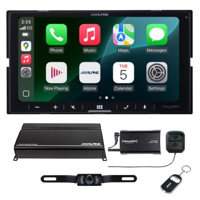 Alpine iLX-W770-M 6.75" Shallow Chassis Double-DIN Capacitive Touchscreen Digital Multimedia Receiver with SiriusXM Tuner, License Plate Camera and Amplifier