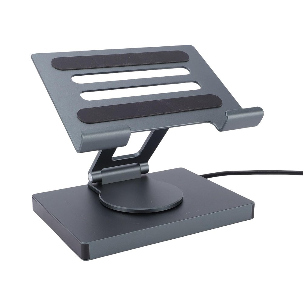 OPPWONG USB C Hub Stand, 7 in 1 5Gbps 360 Degree PD 4K USB A 100W RJ45 PD Aluminum Alloy Laptop Docking Station Stand with Card Slots Foldable Docking Station for Laptop Devices