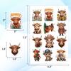 100PCS Highland Cow Stickers - Cute Cartoon Farm Animal Waterproof Vinyl Decals for Laptop, Water Bottle, Scrapbooking, Journals, and Daily Decoration view 3