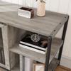 63" Farmhouse TV Stand with Storage, Rustic TV Table for 65 Inch TV, 3-Tier MDF & Metal Entertainment Center with Open Shelves and Cabinet Doors, Gray Media Console for Living Room and Bedroom view 4