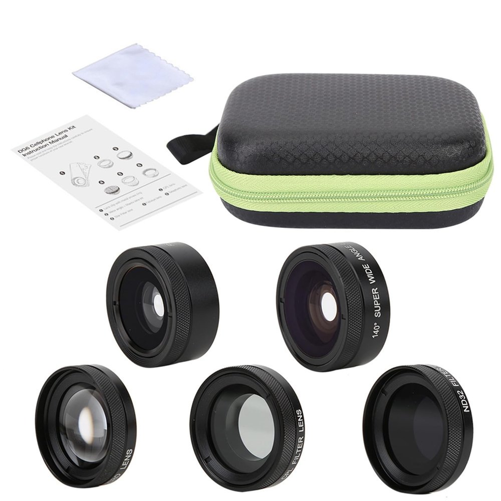 Fisheye Wide Angle Macro CPL Starlight 6 - in - 1 Set Phone Lens, Universal Camera Lens Kit for iPhone, Professional HD Photography Accessories with Clip and Storage Bag