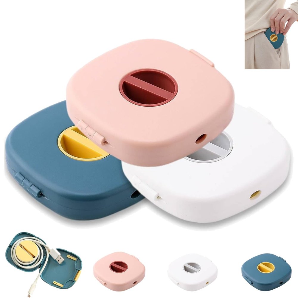 2 in 1 Cable Winder with Phone Stand, Durable Cable Organizer and Charging Stand for Earphones, Durablity Abs Cables Organizer and Charging Stands, for Home Office Classroom Travel (3Pcs)