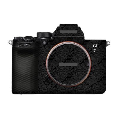 A7M5 Anti-Scratch Camera Cover Decal Skin for Sony ILCE-7M5 / A7 V Camera A7V Protector Wrap Cover Film Sticker Accessories (Wave Black, for Sony A7V/A7M5)