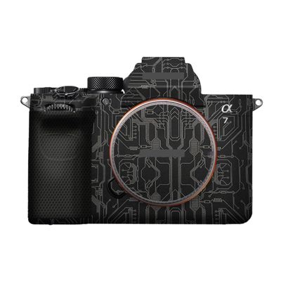 A7M5 Anti-Scratch Camera Cover Decal Skin for Sony ILCE-7M5 / A7 V Camera A7V Protector Wrap Cover Film Sticker Accessories (Circuit Titanium, for Sony A7V/A7M5)
