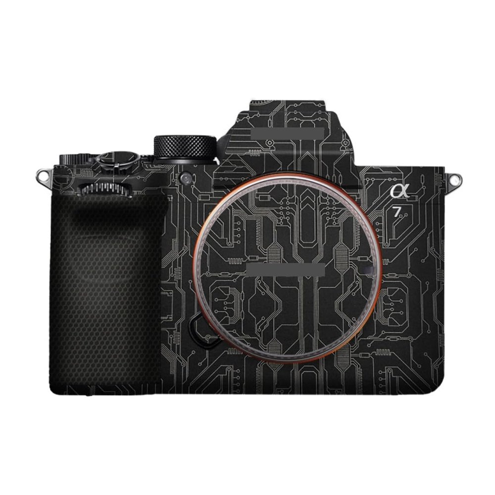 A7M5 Anti-Scratch Camera Cover Decal Skin for Sony ILCE-7M5 / A7 V Camera A7V Protector Wrap Cover Film Sticker Accessories (Circuit Titanium, for Sony A7V/A7M5)