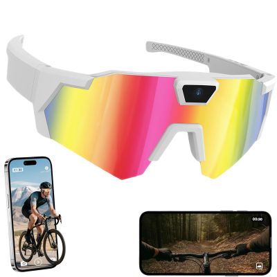 4K POV Baseball Glasses with Camera, 120 Ultra-Wide Angle Baseball Recording Glasses, for Cycling, Hiking & Outdoor Activities (Multicolor,128G)