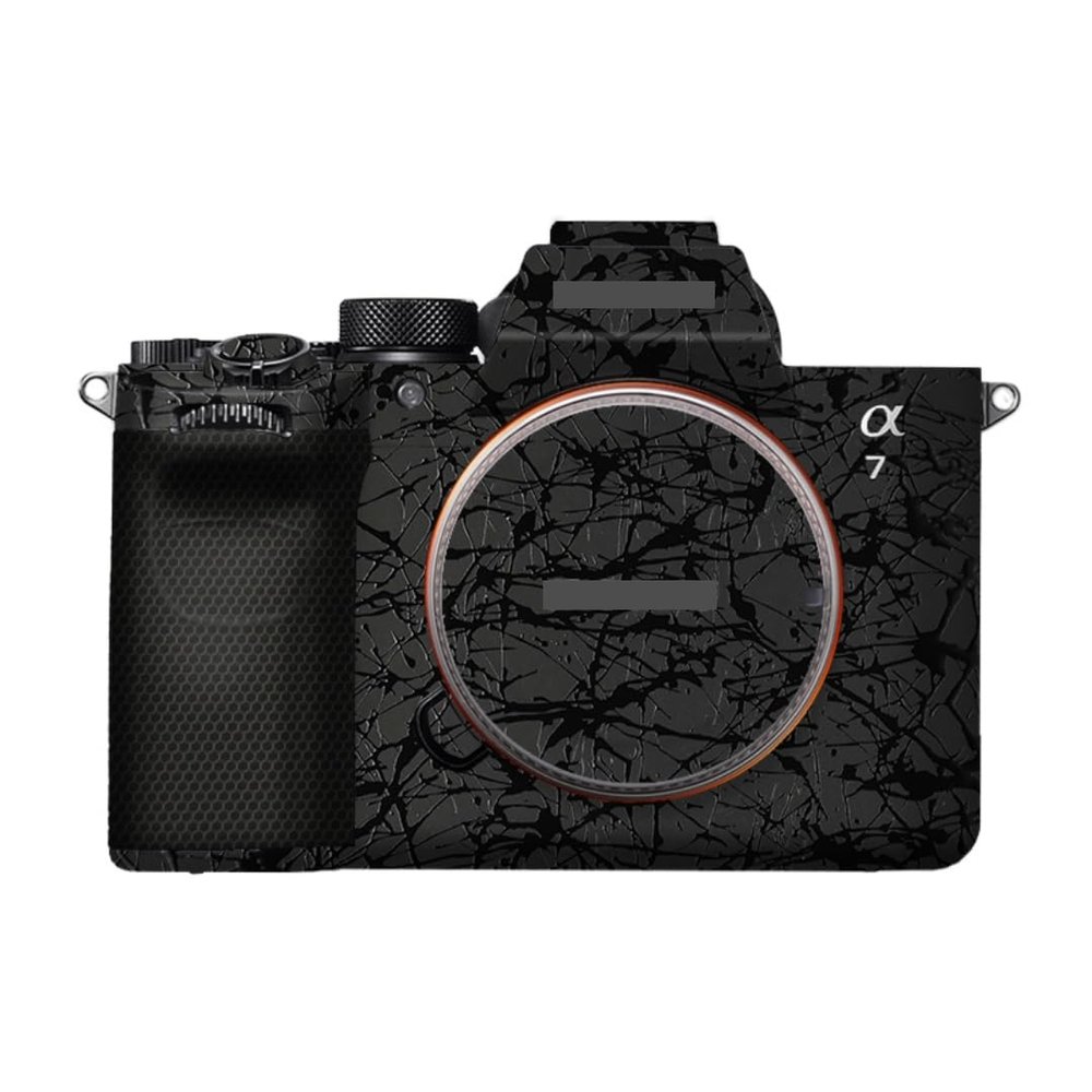 A7M5 Anti-Scratch Camera Cover Decal Skin for Sony ILCE-7M5 / A7 V Camera A7V Protector Wrap Cover Film Sticker Accessories (Splash Ultra Black, for Sony A7V/A7M5)