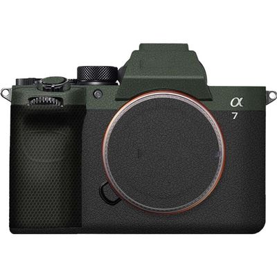 A7M5 Anti-Scratch Camera Cover Decal Skin for Sony ILCE-7M5 / A7 V Camera A7V Protector Wrap Cover Film Sticker Accessories (Leather Green+Leather Black, for Sony A7V/A7M5)