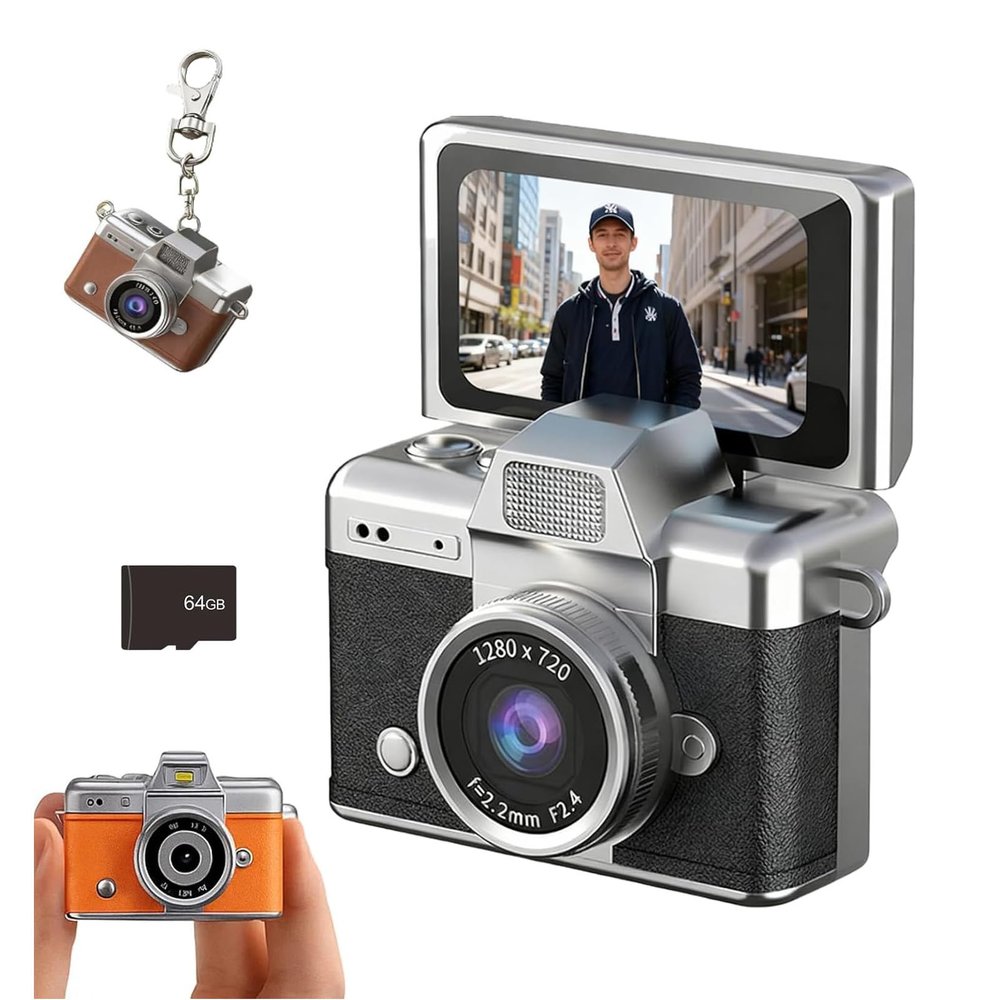 2026 New Mini Digital Camera with 1.47 in LCD Screen 1080P, Mini Camera with flip Screen, Thumb-Sized flip Screen mini Cameras (#3)