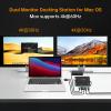 MacBook Docking Station Dual Monitor for Intel, M1 /M2 /M3 Pro/Max,14-in-2 Laptop Dock with Dual USB-C Cable,100W Power Supply, 2 HDMI 4K60Hz,USB-C/ANot Compatible with M1/M2 Base Models or Windows view 4
