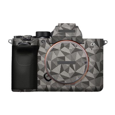 A7M5 Anti-Scratch Camera Cover Decal Skin for Sony ILCE-7M5 / A7 V Camera A7V Protector Wrap Cover Film Sticker Accessories (Triangle Titanium, for Sony A7V/A7M5)