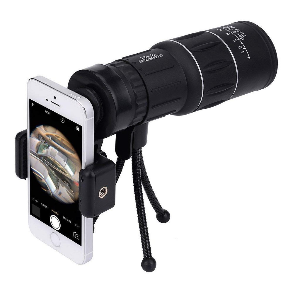 Monocular Telescope, High Power 16x52 Dual Focus Waterproof, Wide View, with Tripod/Cell Phone Adapters for Camping Bird-Watching Travel Binoculars