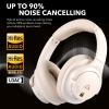 1Mii Y8+ Hybrid Active Noise Cancelling Headphones, 100H Ultra Playtime, Bluetooth 6.0 Over Ear, Wireless Hi-Res Audio & Deep Bass, Comfort for Travel & Home Office, AI Chat & Custom EQ via APP, Beige view 4
