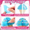 Gueevin 12 Pcs Ice Cream Party Decorations Summer Ice Cream Hanging Honeycomb Balls Decor Tissue Paper Hanging Ceiling Decor for Sweet Party Home Birthday Baby Shower Favor view 4
