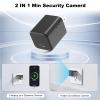 HIGSEEU 5G Mini Camera Charger, Full HD 1080P Small Nanny Cam with Human Detection, Type-C Plug Pet Camera for Indoor (FHD-001-B) view 2
