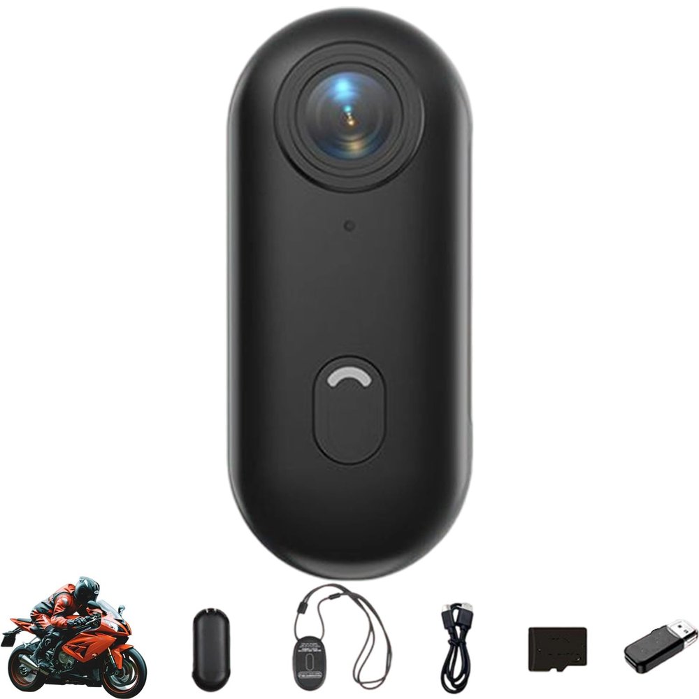 Yrcasu Pro Waterproof 4K POV Capture Camera, 4k Thumb Action Camera, 120 Ultra Wide Angle HD Wearable Body Adventure Action Cameras for Diving, Cycling and Outdoors Activities (1080-Black)