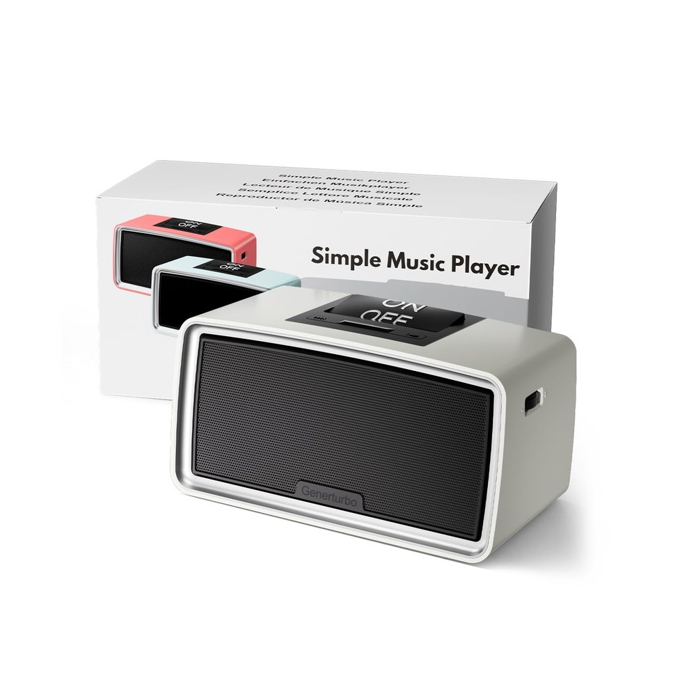 Large Button Simple Music Player for Seniors Elderly, Easy MP3 Player for Dementia, Alzheimer's & Visually Impaired, Audio Book Player with 32GB TF Card, One-Touch Play (Gray)