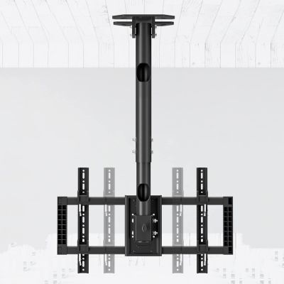 QICBYING Adjustable Tilt TV Ceiling Mount - Tv Wall Mount Stand, 360 Rotating Ceiling Mounting Bracket, for 39-90 Inches TVs, 85kg Load Capacity, Max. VESA 600X400mm