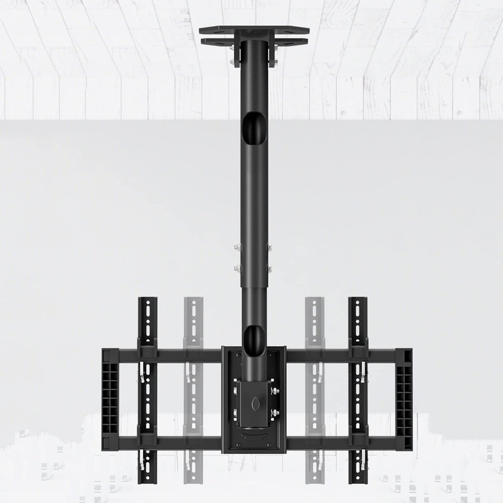 QICBYING Adjustable Tilt TV Ceiling Mount - Tv Wall Mount Stand, 360 Rotating Ceiling Mounting Bracket, for 39-90 Inches TVs, 85kg Load Capacity, Max. VESA 600X400mm
