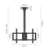 QICBYING Adjustable Tilt TV Ceiling Mount - Tv Wall Mount Stand, 360 Rotating Ceiling Mounting Bracket, for 39-90 Inches TVs, 85kg Load Capacity, Max. VESA 600X400mm view 2