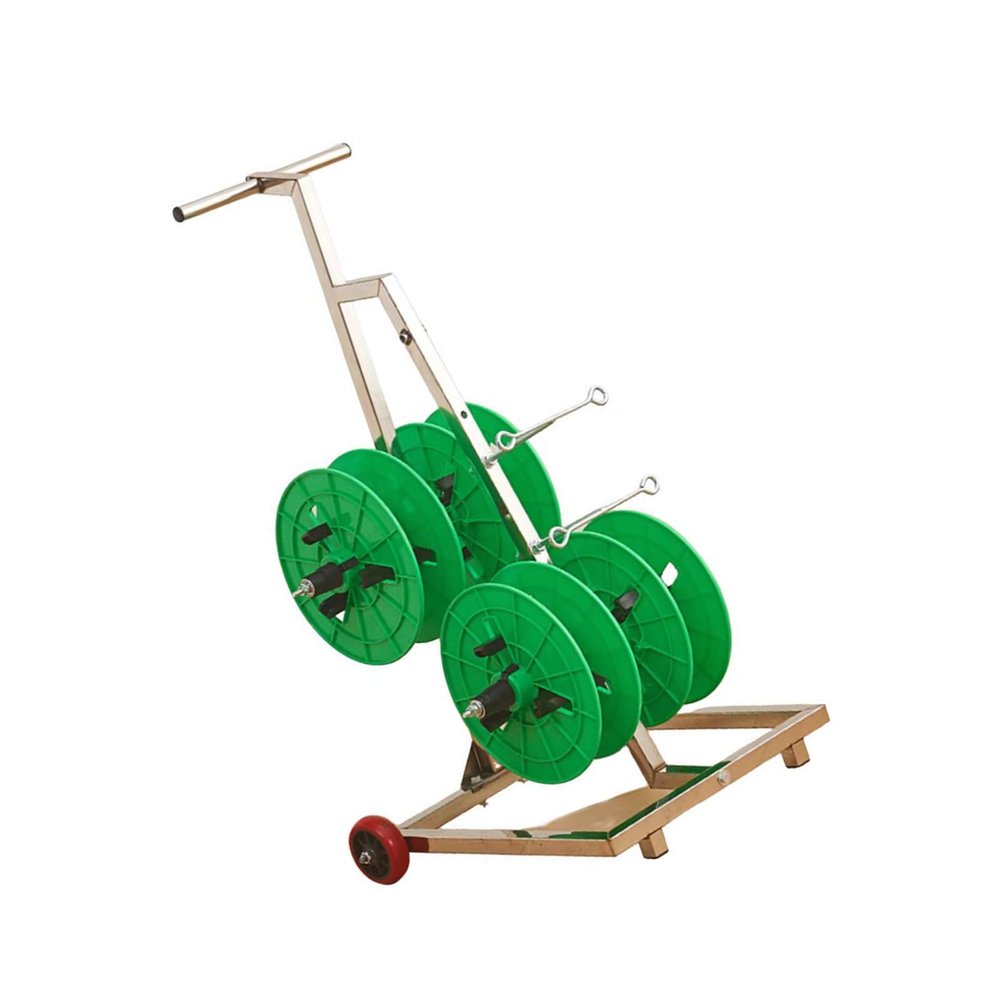 Electrical Wire Assortment with Wheel,Cold-Rolled Steel Holder,Multi-Spool Dispenser,4 Rods for Electricians Workshop Warehouse(Green)