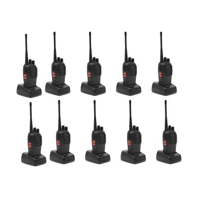 Liffshsy Walkie Talkies Long Range for Adults with Earphones, 10 Pack 16 Channels Rechargeable Walkie Talkies Two-Way Radios Communicator Handheld for Hotels Villas Restaurant Kitchens Camping