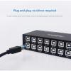 16 Ports USB Synchronizer - DNF Keyboard Mouse Shared Display Synchronization Controller, KVM Metal Switcher Black view 4