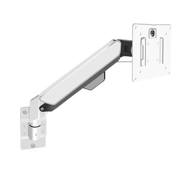 White Monitor Stand Gas Spring Adjustable Single Arm Wall Mount Bracket for 10" 32" Monitor with 75/100mm VESA Holds Up to 19.8lbs Swivel and Tilt Functions